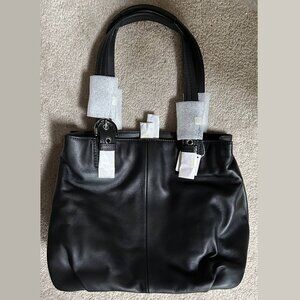 Vintage Coach North South Soho black leather hobo bag